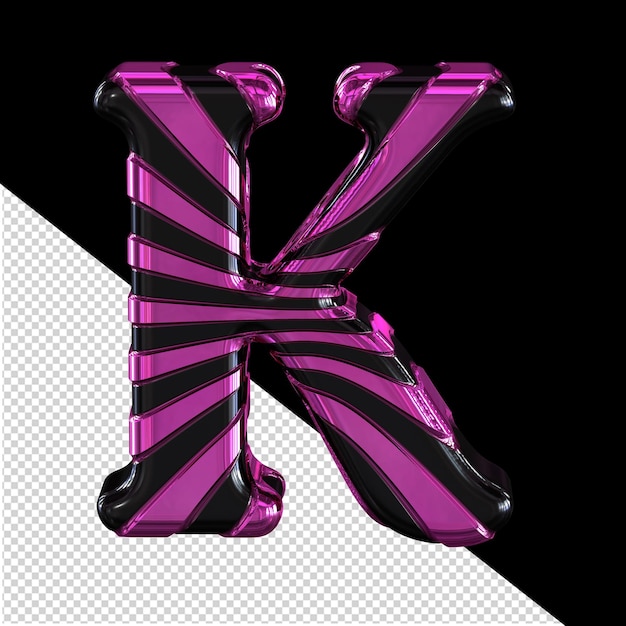 PSD black and purple symbol letter k