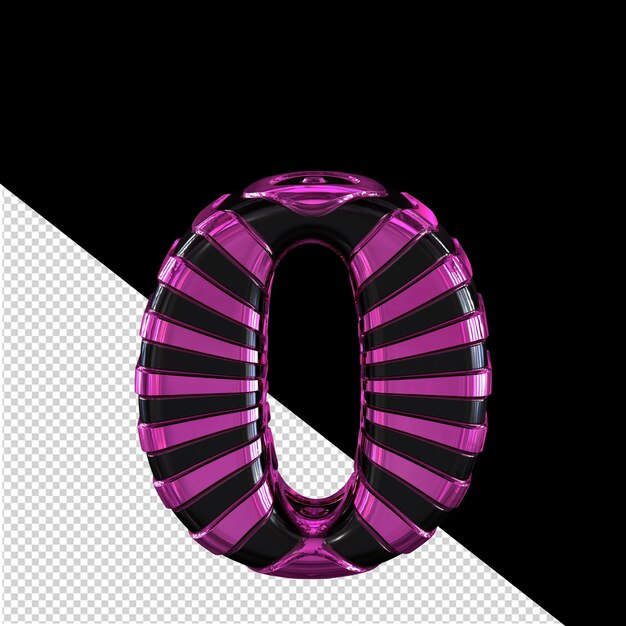 Black and purple symbol letter o