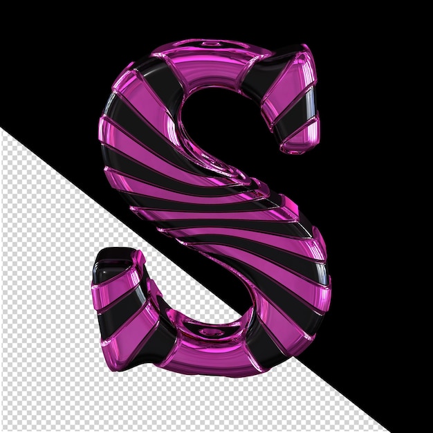 Black and purple symbol letter s