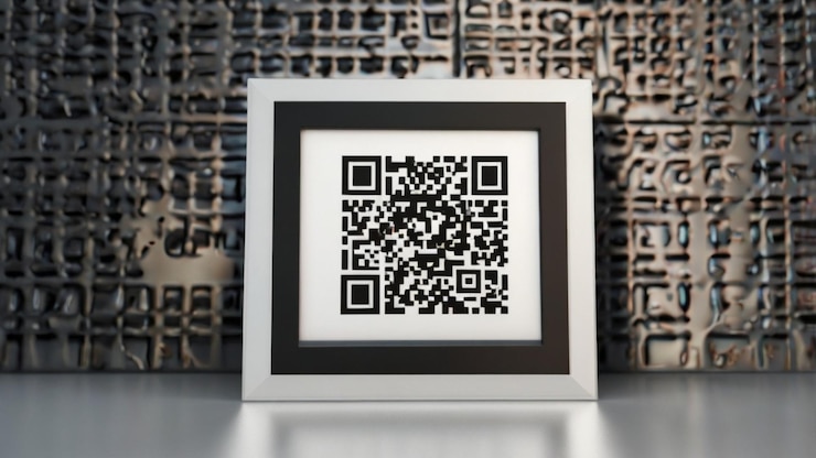 PSD black qr code payment sign design