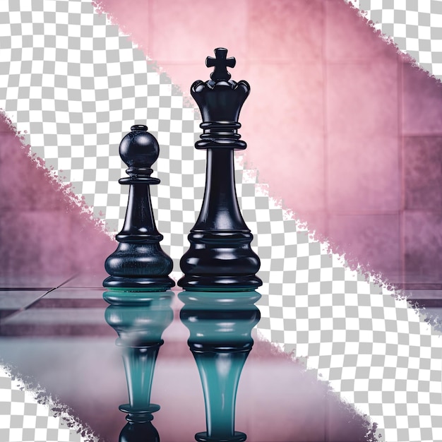 PSD a black queen chess piece and mirror reveal a black king symbolizing transgender visibility diversity and equality transparent background