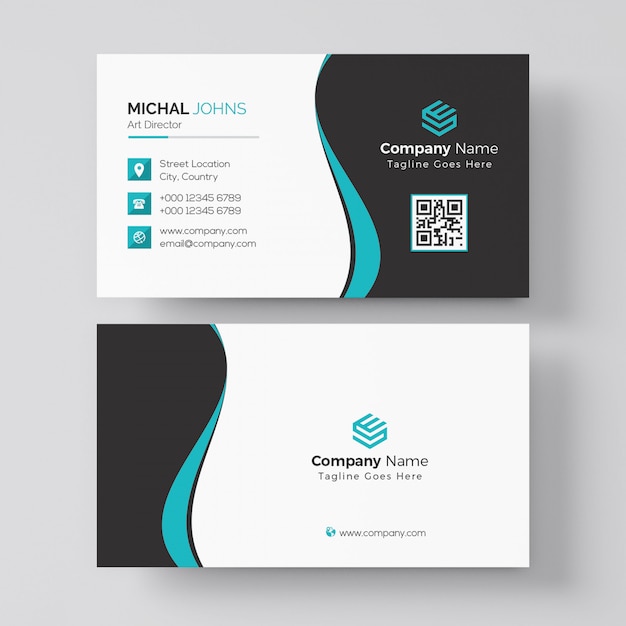 Black and red business card template