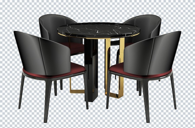 PSD black and red luxury restaurant table. furniture