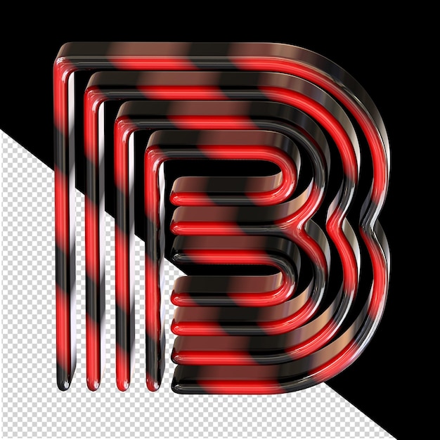 Black and red symbol letter b