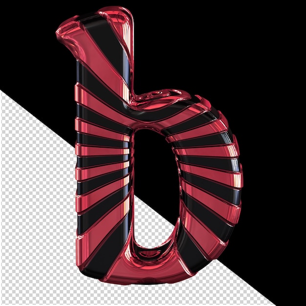 PSD black and red symbol letter b