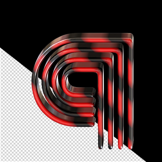 PSD simbolo nero e rosso lettera q