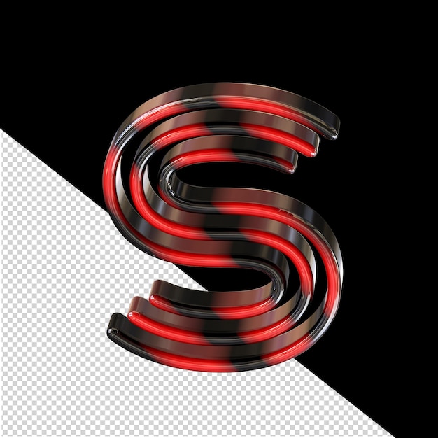 Black and red symbol letter s