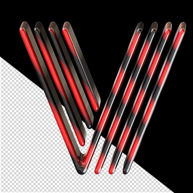 Black and red symbol letter v