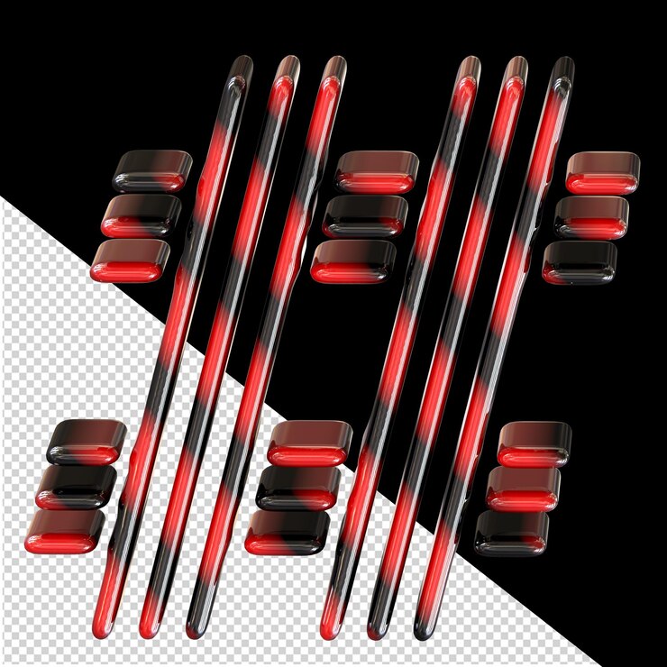 PSD black and red symbol