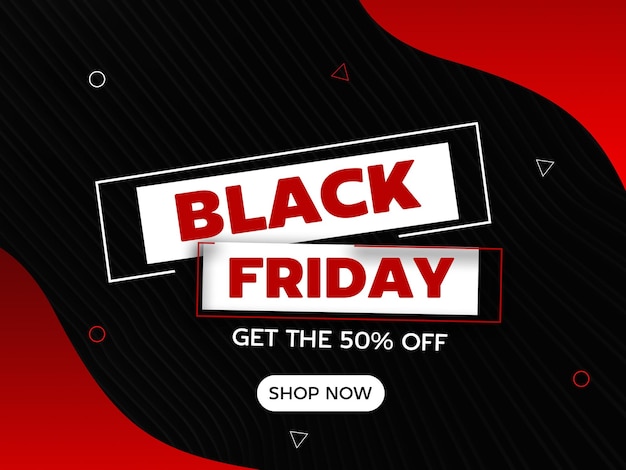 Sfondo a tema nero e rosso offerta di vendita del black friday