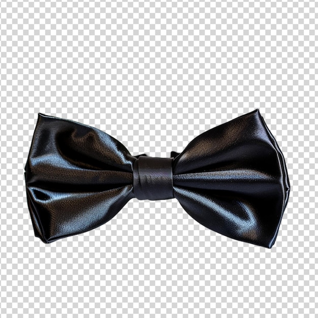 PSD black ribbon bow isolated on transparent background