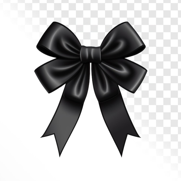 black ribbon on transparent background