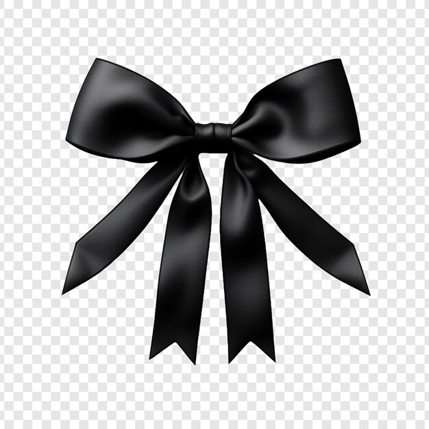 Black ribbon viewed from the top isolated on transparent background