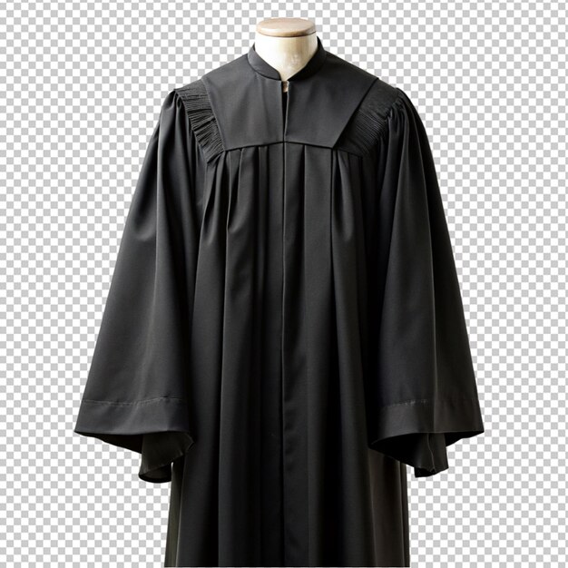 Black robe judge uniform on transparent background