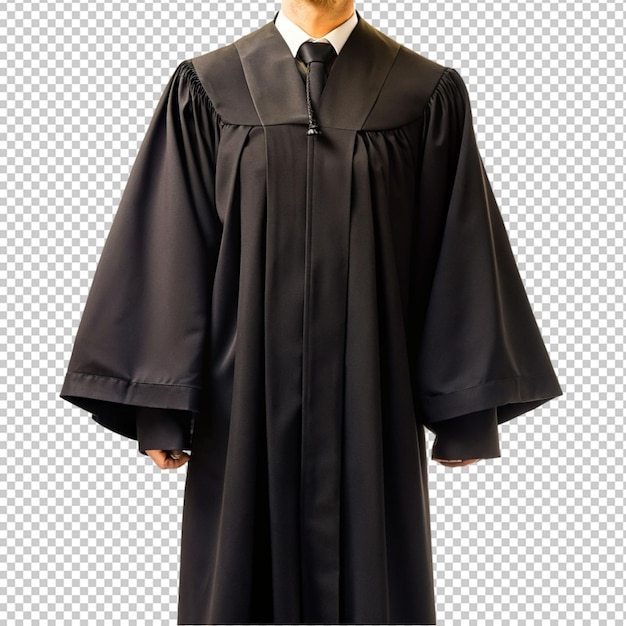 PSD black robe judge uniform on transparent background