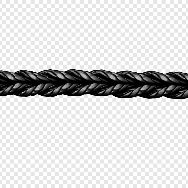 Premium PSD  Black rope isolated on transparent background