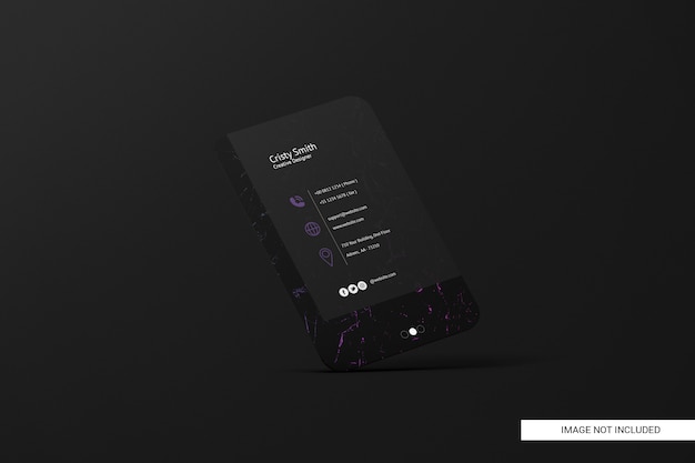 Black rounded business card mockup