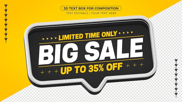 PSD black sale text box with up to 35% discount for composition