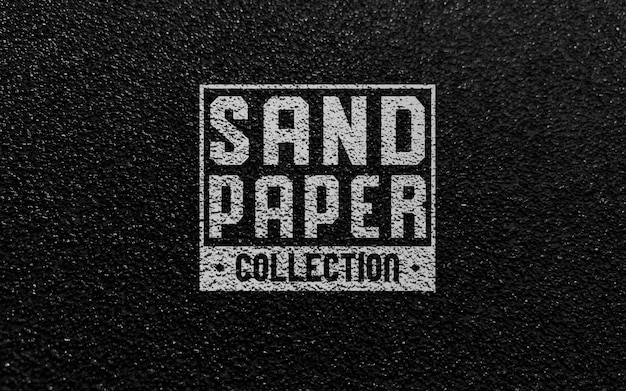 PSD black sandpaper sheet logo mockup