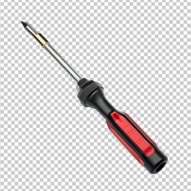 PSD black screwdriver with red handle isolated on white background