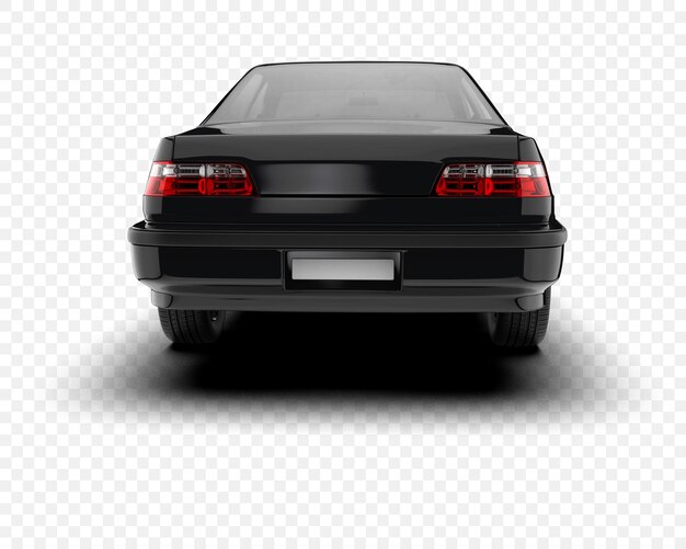 黒いセダンの後ろの景色
