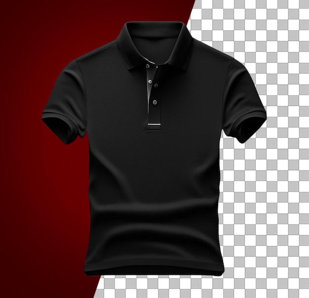 PSD a black shirt with a white and red background and a black collar.