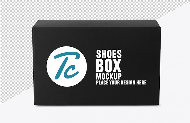 Черная обувная коробка макет для вашего дизайна
