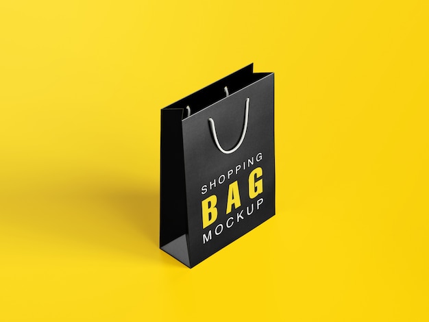 Black shopping bag mockup