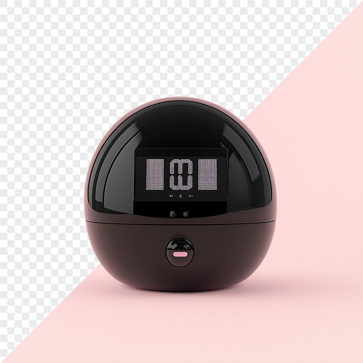 PSD a black and silver ball with the letter g on it