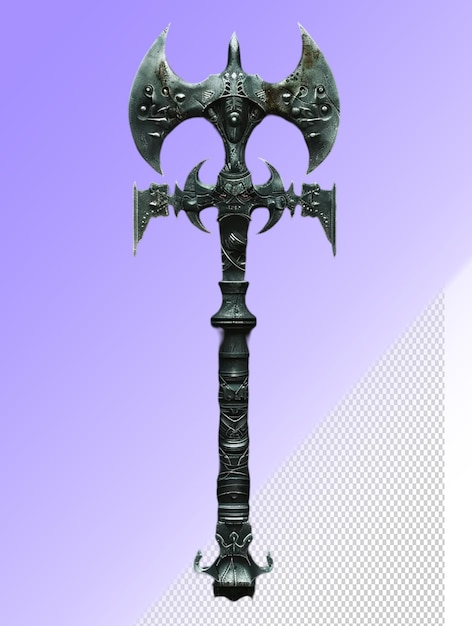 A black and silver sword with a dragon on the top