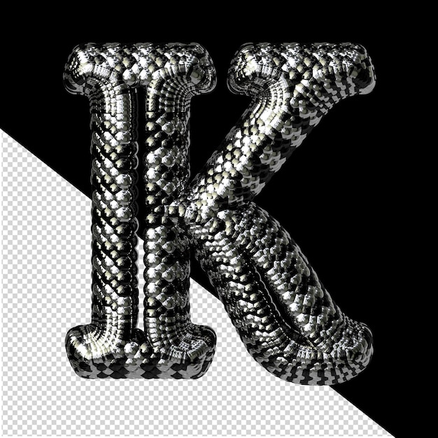 PSD black and silver symbol letter k