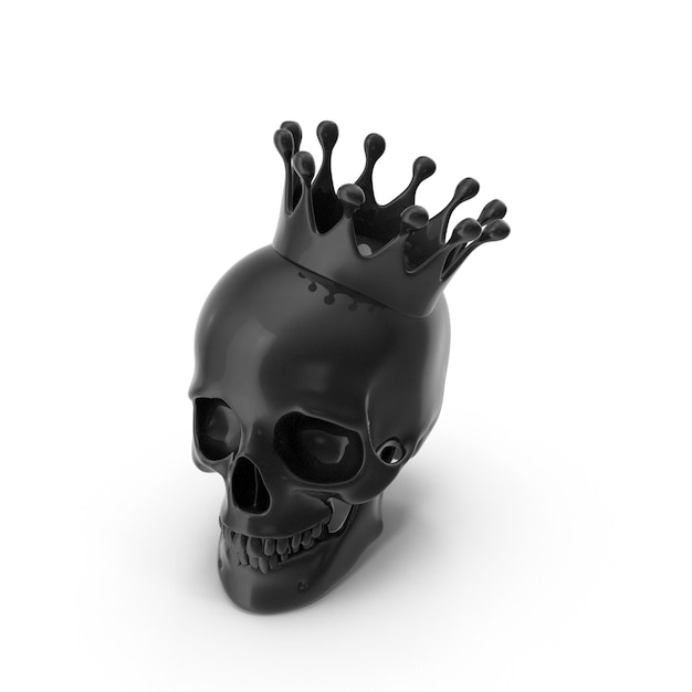 Black Skull with Crown
