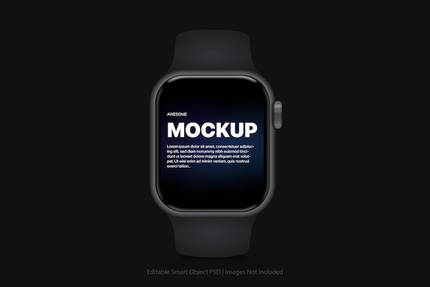 PSD a black smart watch with a screen that says'mockup '