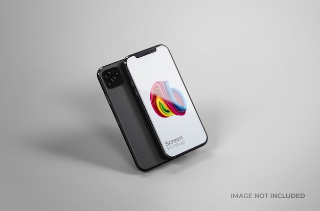 Mockup di schermo smartphone nero isolato