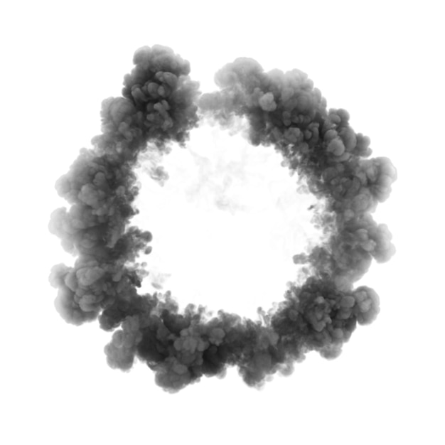 PSD black smoke on a white background