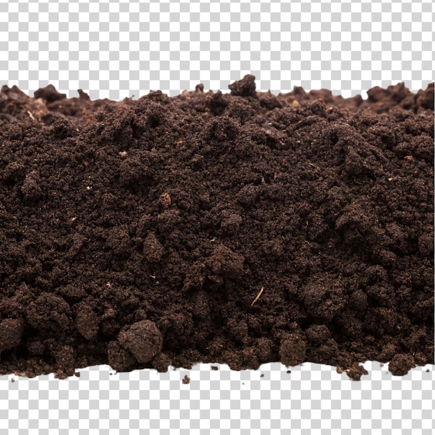 PSD black soil isolated on transparent background