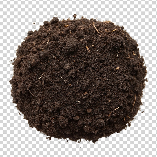 PSD black soil isolated on transparent background