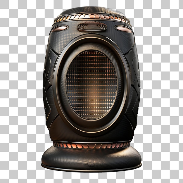 Black Speaker on Wooden Stand