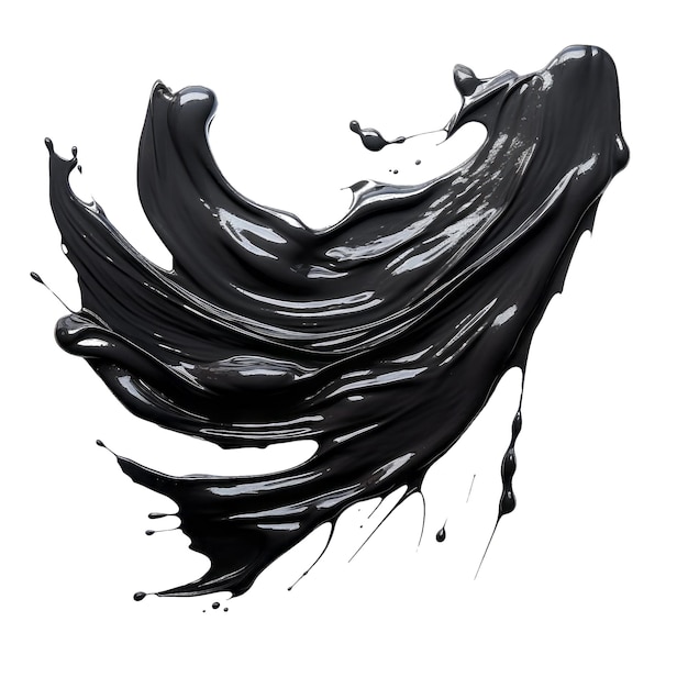 PSD black splash on isolated background