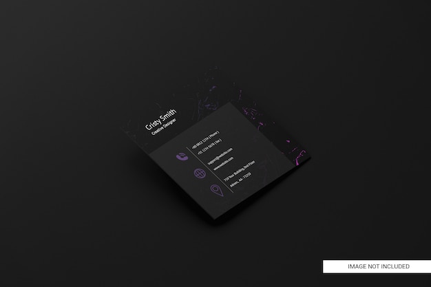 Mockup di biglietto da visita quadrato nero