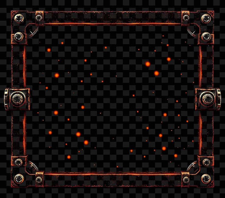 PSD a black square with a red and gold border