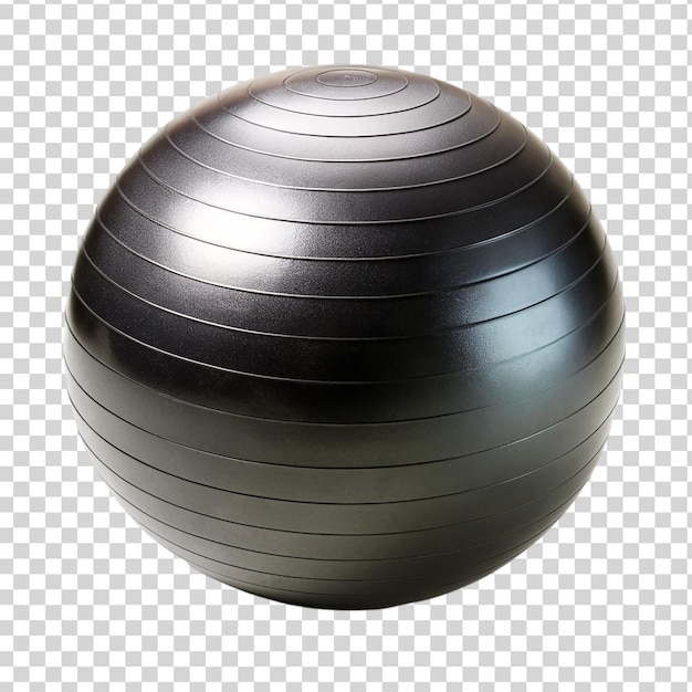 PSD black stability yoga gym ball isolated on transparent background