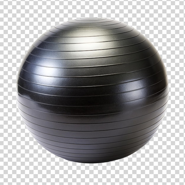 PSD palla di ginnastica di yoga di stabilità nera isolata su uno sfondo trasparente