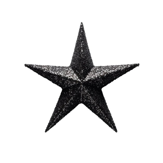 PSD black star on transparent background