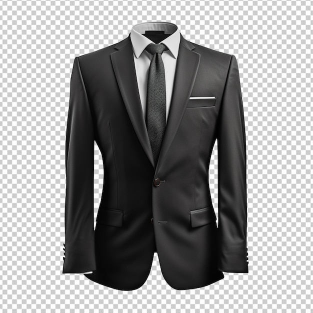 PSD black suit jacket for men isolated on transparent background png available