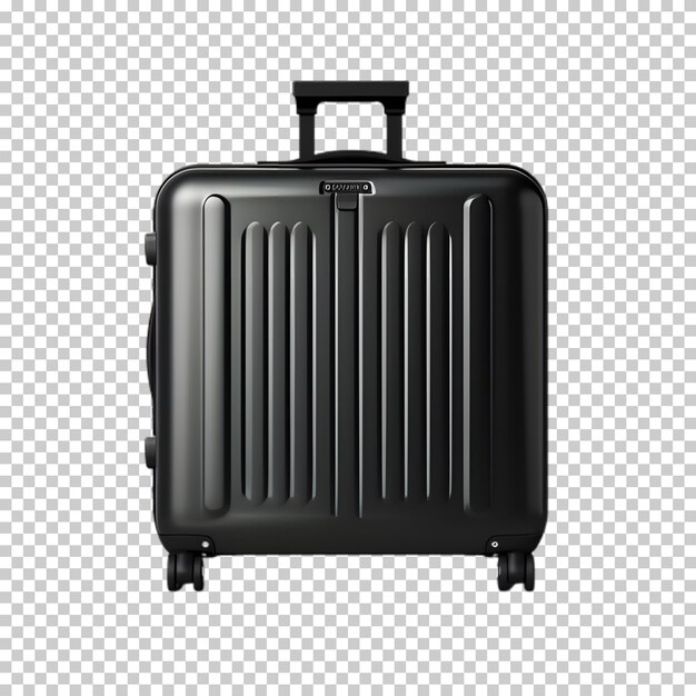 PSD black suitcase on isolated transparent background