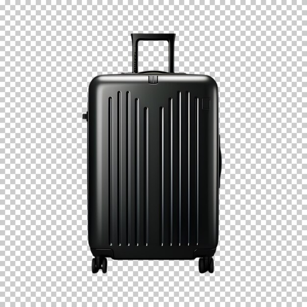 PSD black suitcase on isolated transparent background