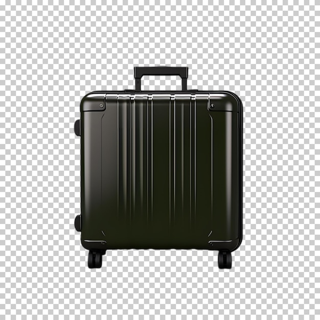 PSD black suitcase on isolated transparent background