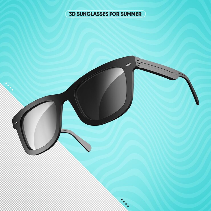 PSD black sunglasses with black lenses