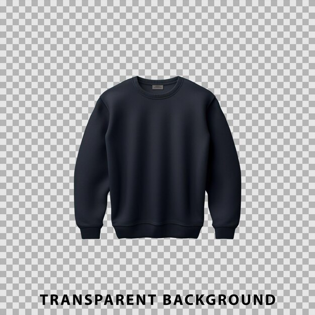 PSD 透明な背景に分離された黒のセーターのモックアップ